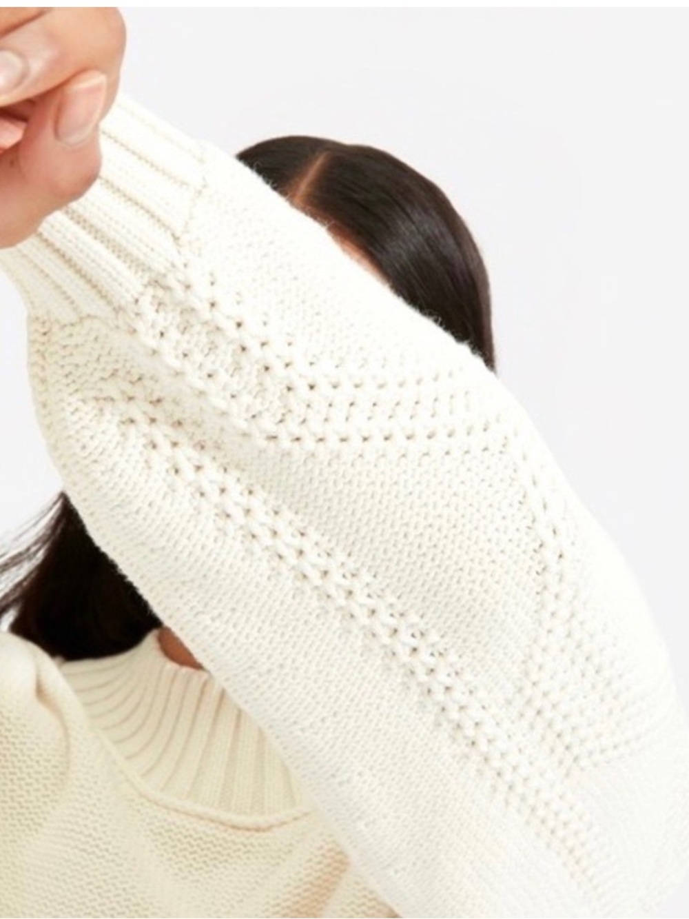 Everlane The Texture Cotton Cable Sweater Bone S - Picture 3 of 5